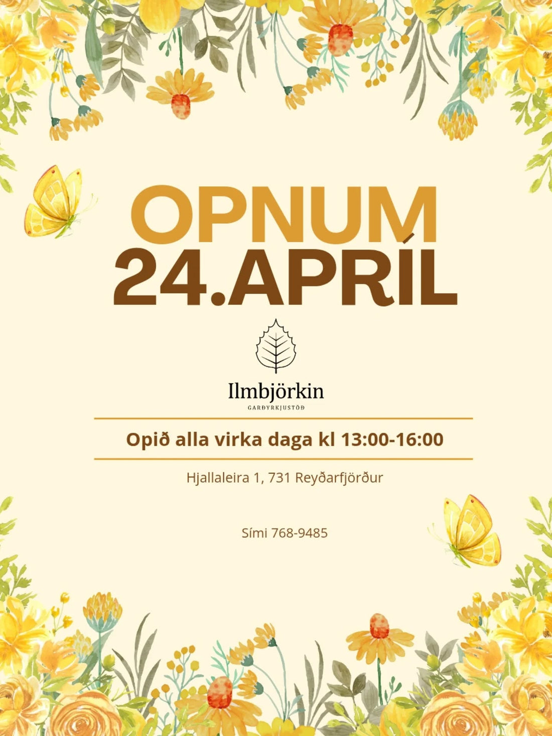 Gleðilegt sumar – við erum búin að opna